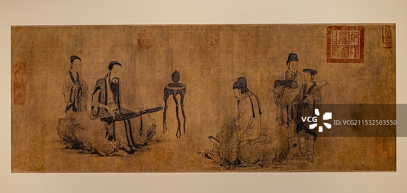 伯牙鼓琴图 元 王振鹏 故宫博物院藏图片素材