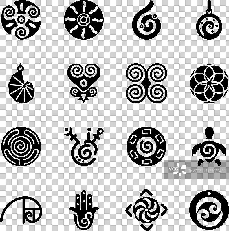 最新系列的螺旋符号实心图标图片素材