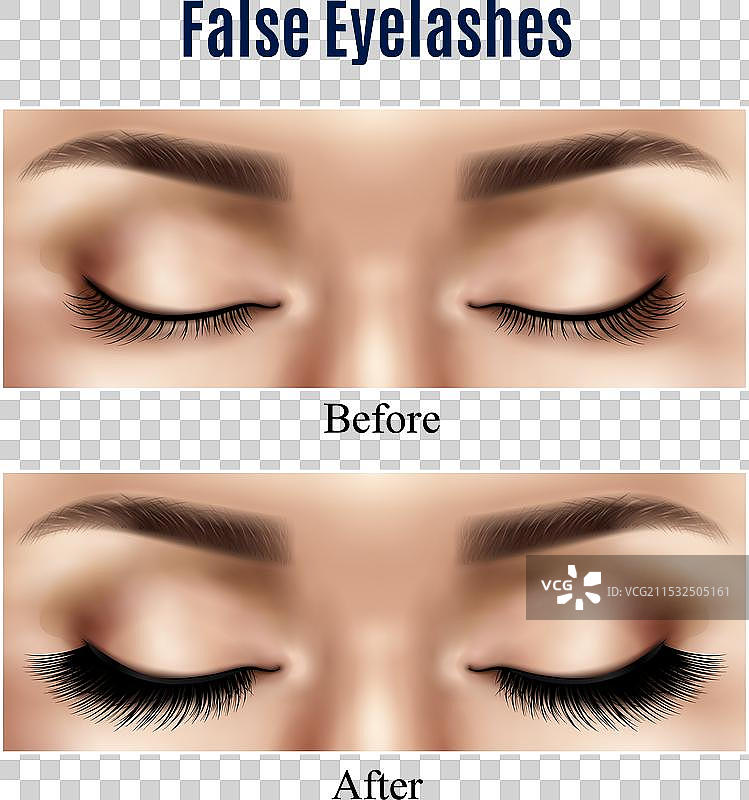 逼真的假睫毛与眼睛图片素材