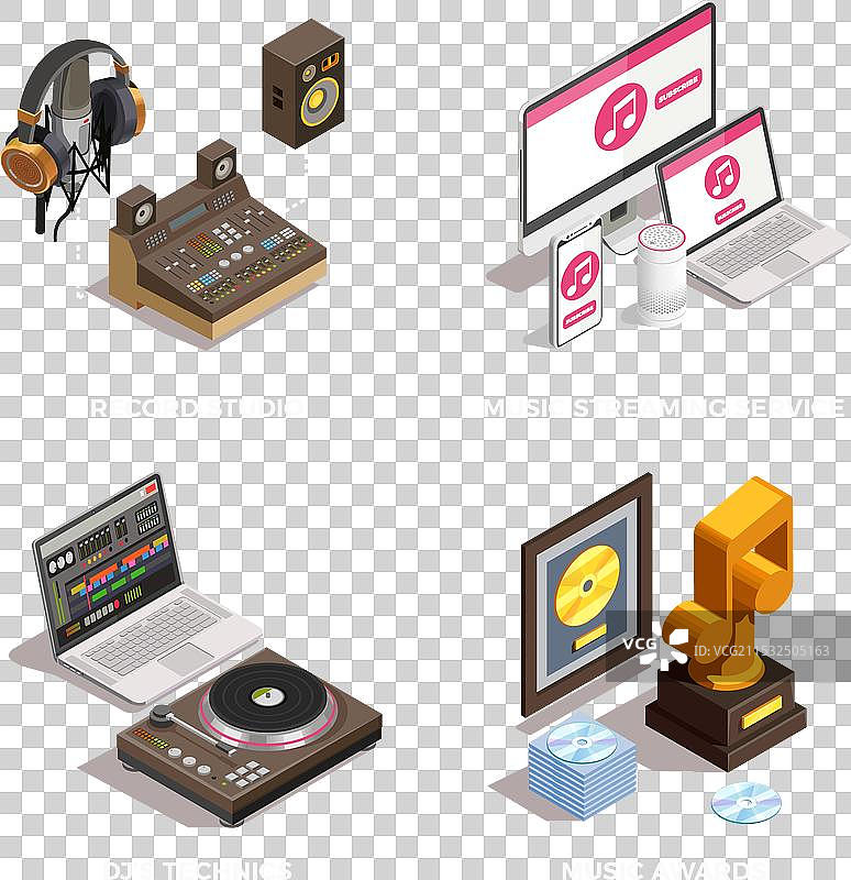 音乐产业概念图标集图片素材