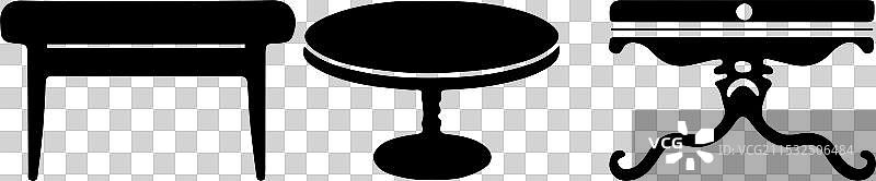 现代黑色剪影桌子设计图片素材