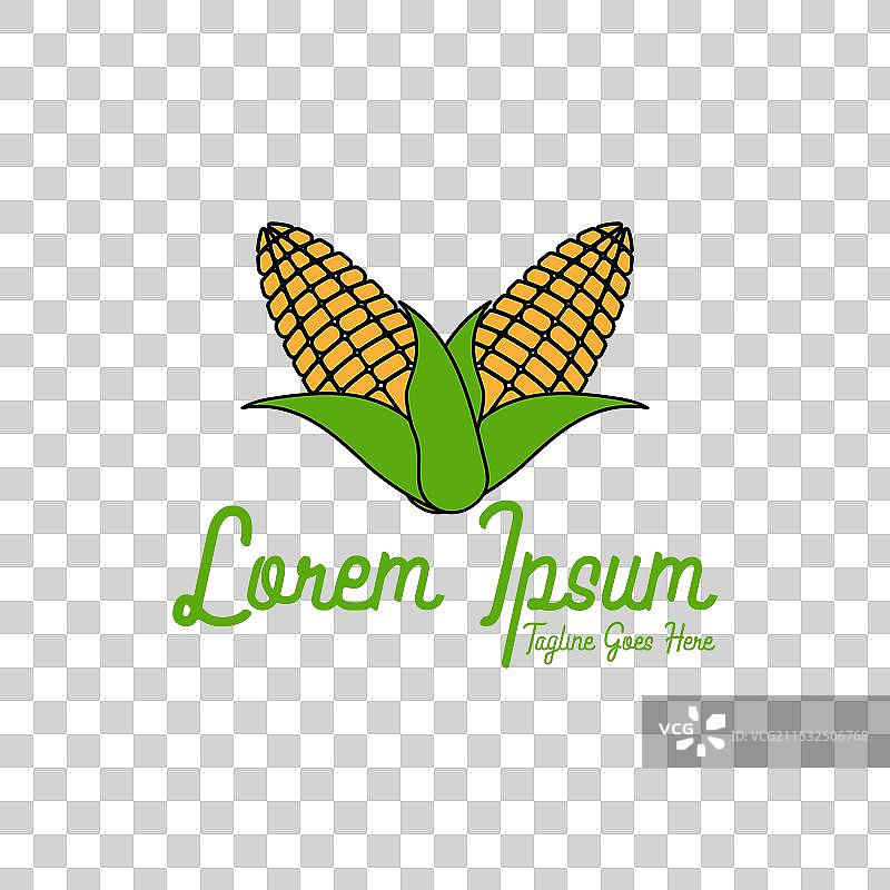 色彩鲜艳的新鲜玉米图标，象征农场花园图片素材