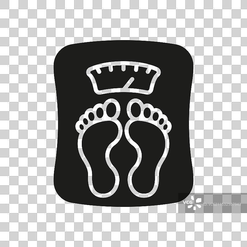 体重控制剪影图标，脚印在上图片素材