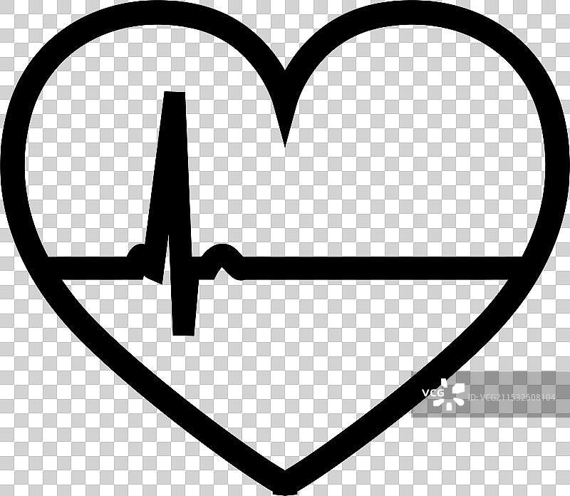 心脏与心跳符号心跳图标图片素材