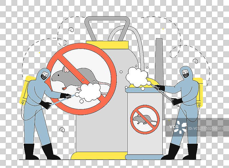 防鼠概念，穿着防护服的男性图片素材