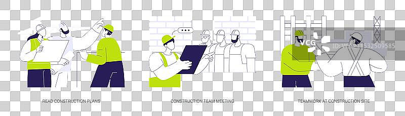 建筑工人沟通的抽象概念图片素材