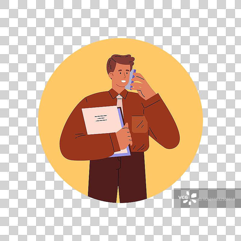 年轻的商务人士手持文件夹正在交谈图片素材