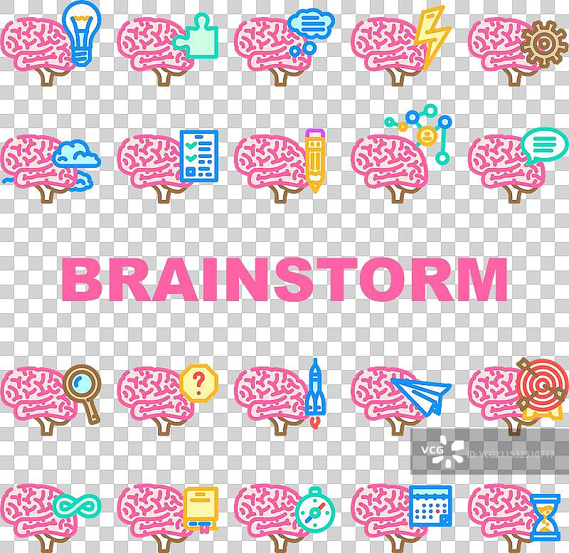 创意图标集的头脑风暴想法图片素材