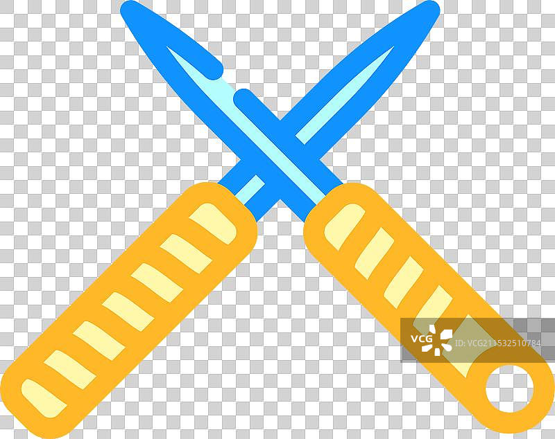 交叉针灸针 彩色图标图片素材