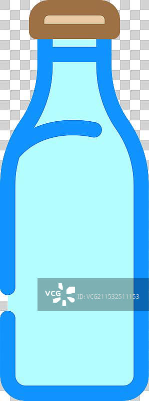 牛奶瓶玻璃包装彩色图标图片素材