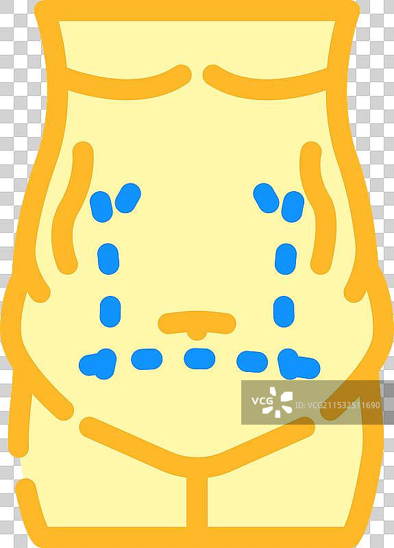 腹部整形手术彩色图标图片素材