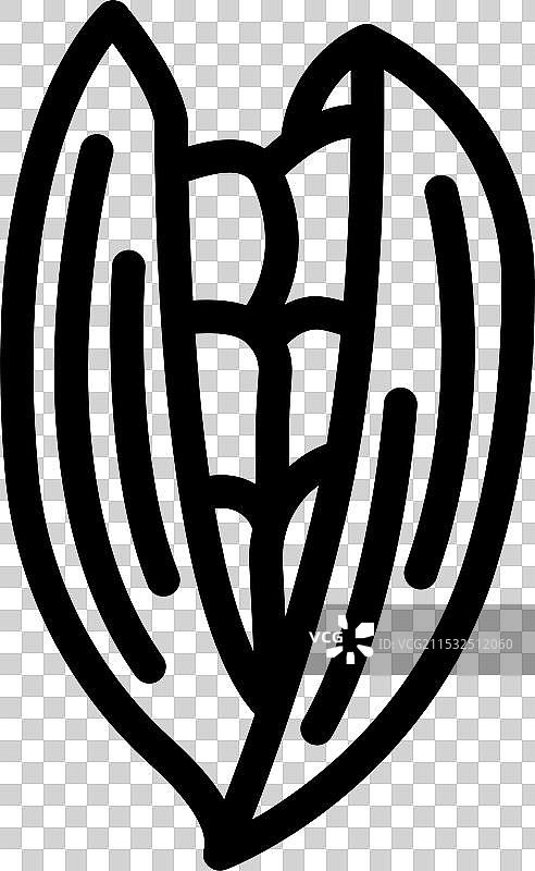 小豆蔻荚阿育吠陀草药线条图标图片素材