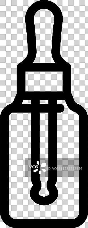 瓶子滴管玻璃包装线条图标图片素材