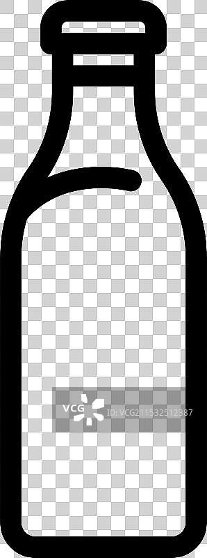 牛奶瓶玻璃包装线条图标图片素材