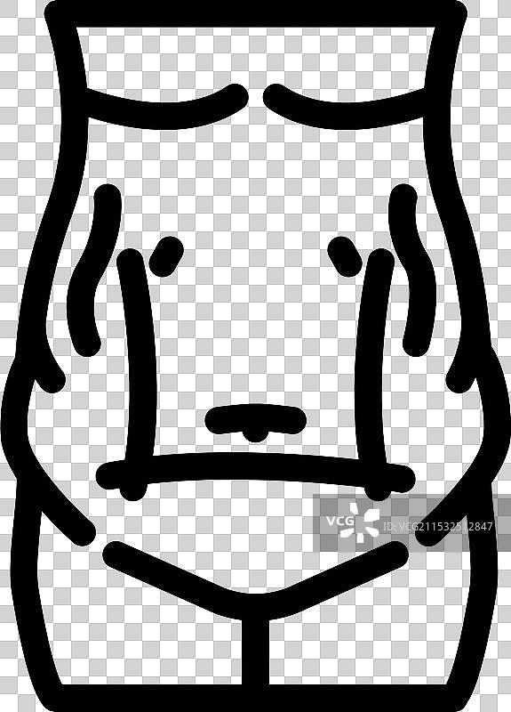 腹部整形手术线条图标图片素材