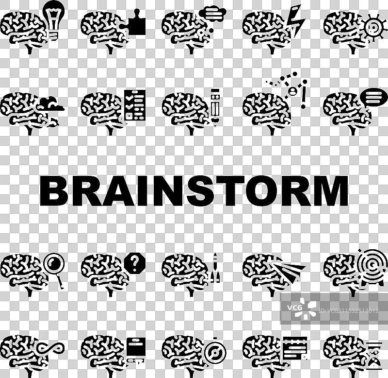 创意图标集的头脑风暴想法图片素材