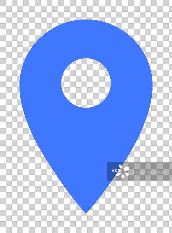 蓝色地图图钉标记用于定位和图片素材