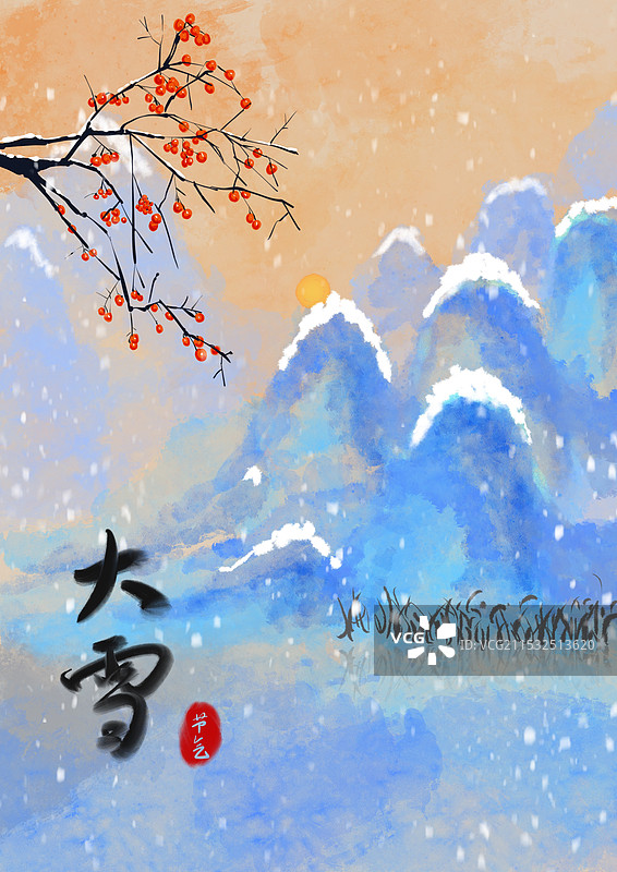中国传统节气大雪图片素材