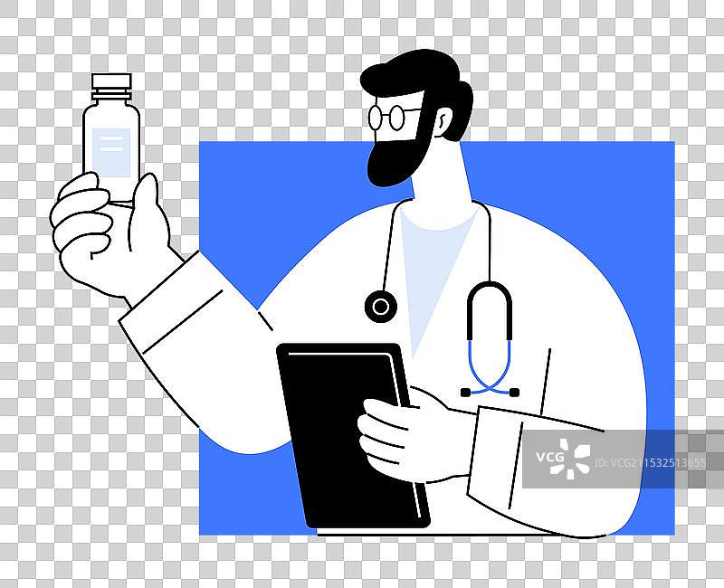 医疗专业人员正在检查药瓶图片素材