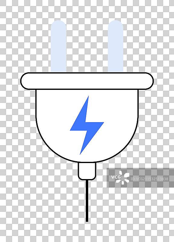 简约的电插头与蓝色闪电图案图片素材