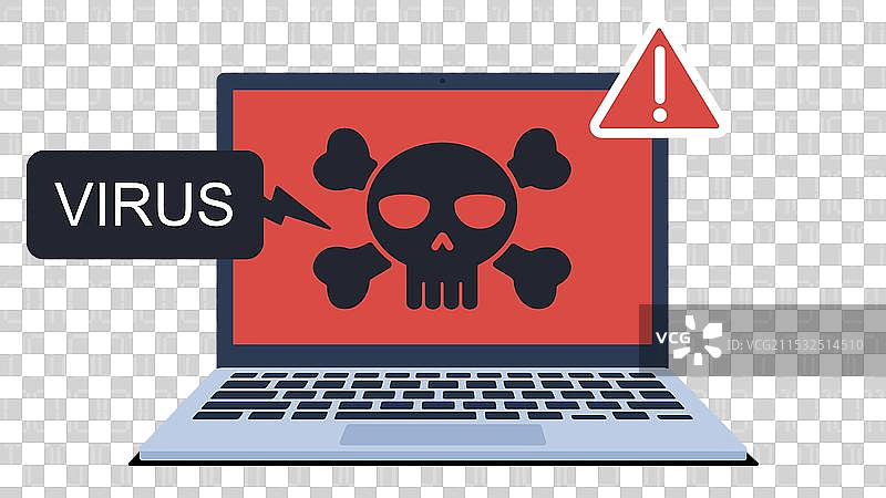 感染病毒的笔记本电脑图片素材