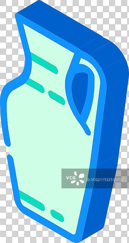 咖啡壶玻璃包装等距图标图片素材