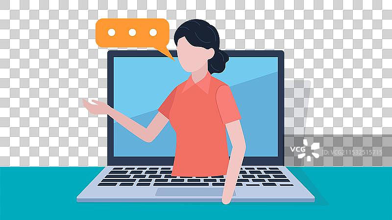 客户支持女性视频聊天图片素材