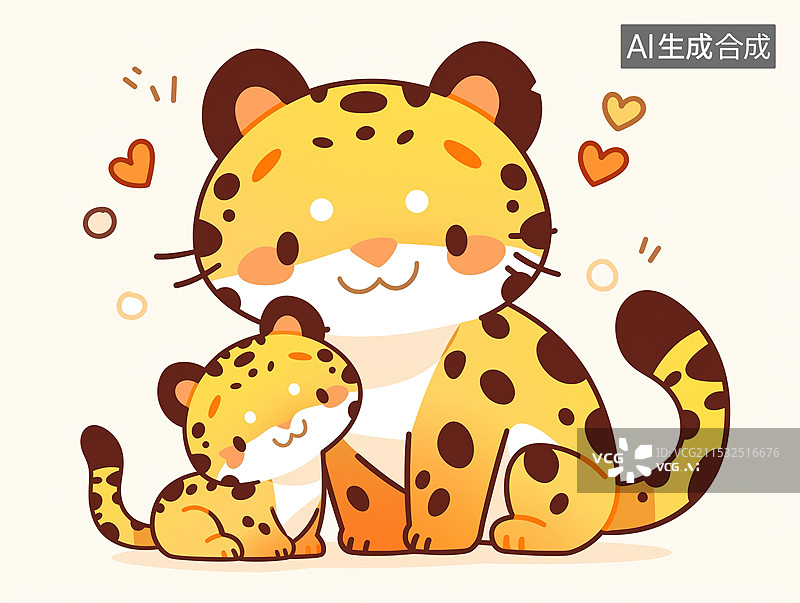 【AI数字艺术】线条风金钱豹图片素材