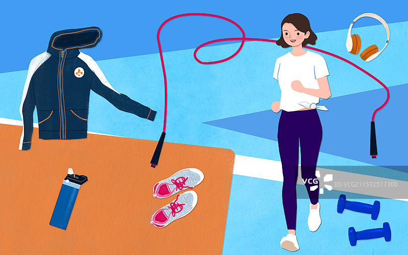 女子运动主题插画图片素材