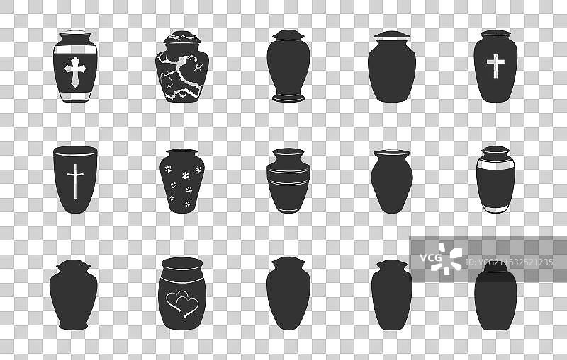 葬礼火化骨灰盒剪影图片素材