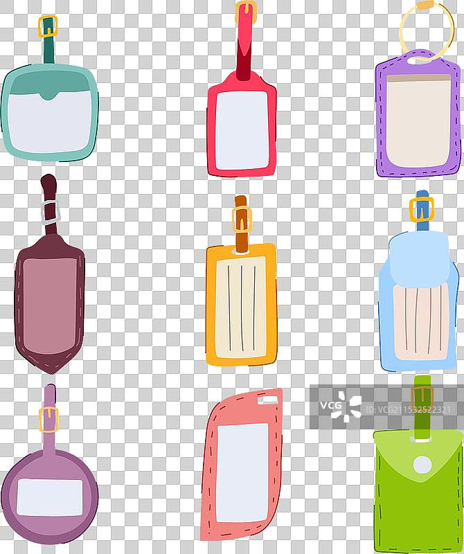 卡通行李标签套装图片素材