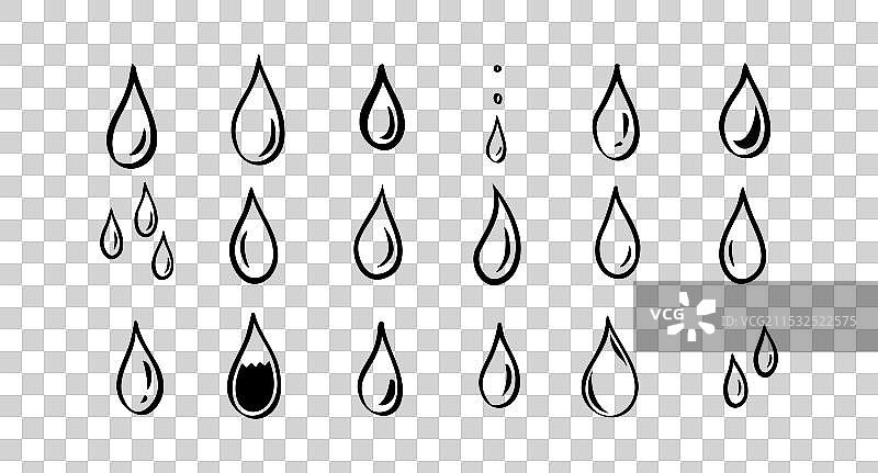 手绘涂鸦水滴图标图片素材