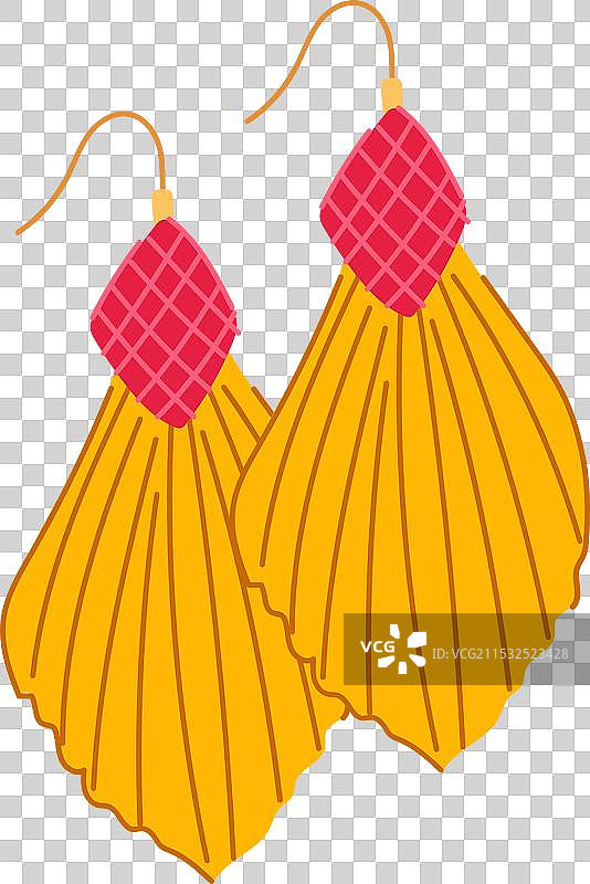 卡通风格的夸张流苏耳环图片素材