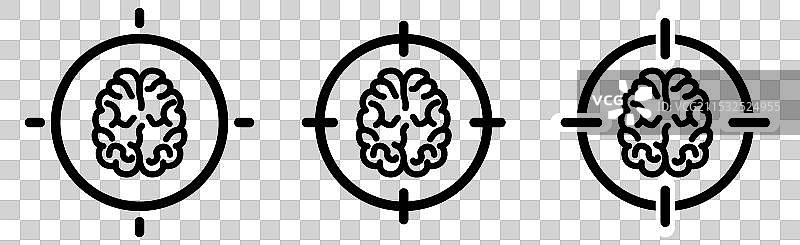 靶心聚焦的脑部图标图片素材