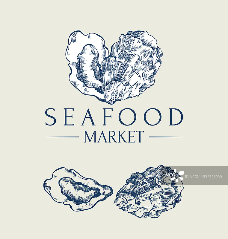 海鲜标志 牡蛎标志图片素材