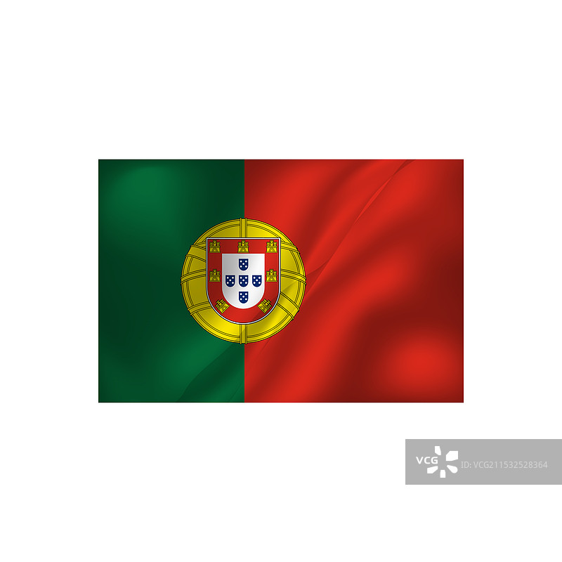逼真的葡萄牙国旗设计图片素材