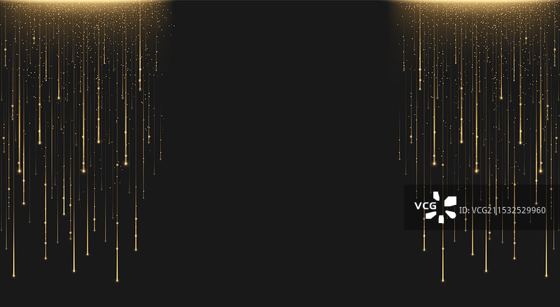 垂直的金色光线闪烁着光点图片素材