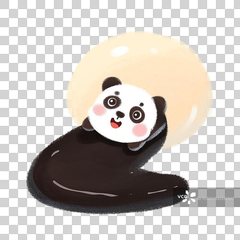 手绘蜡笔风汤圆包熊猫可爱免抠元素图片素材