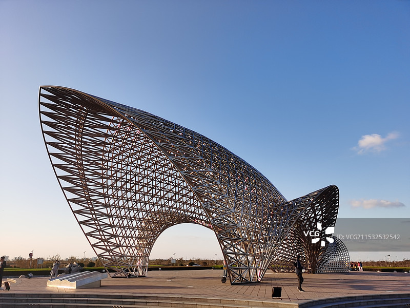 观海嘴公园鲸鱼雕塑图片素材