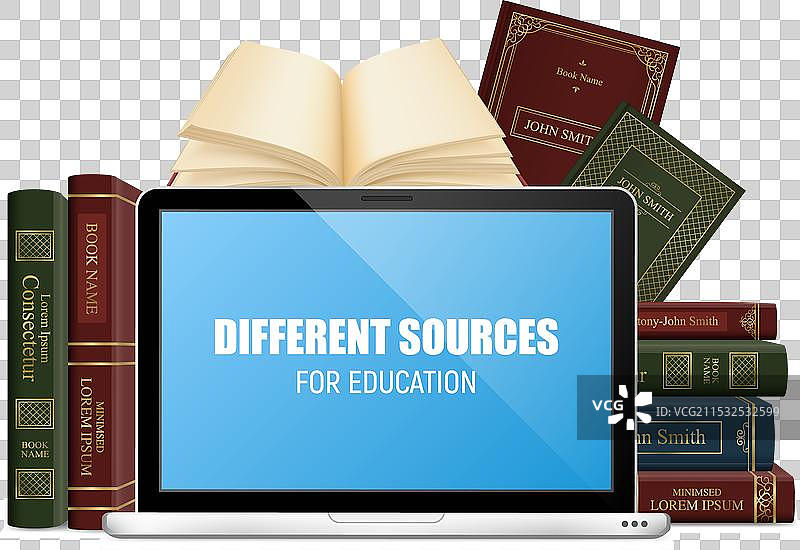 硬皮教育书籍和笔记本电脑图片素材