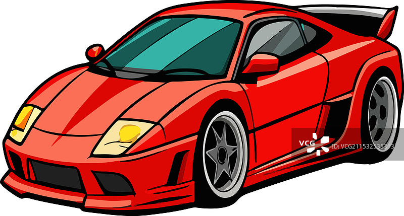 白色背景下的跑车图片素材