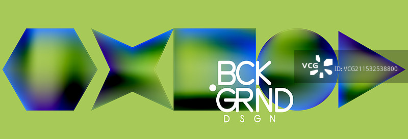 霓虹色几何形状：正方形、三角形、圆形图片素材