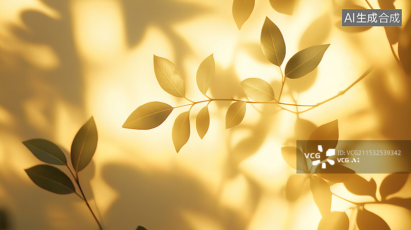 【AI数字艺术】树叶的光影图片素材