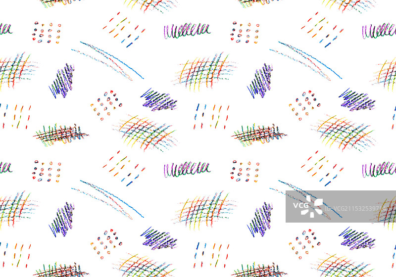 色彩丰富的天真有趣形状的无缝图案图片素材