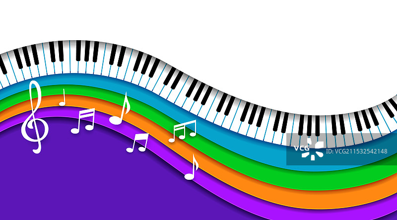 剪纸音乐钢琴与生动的背景图片素材