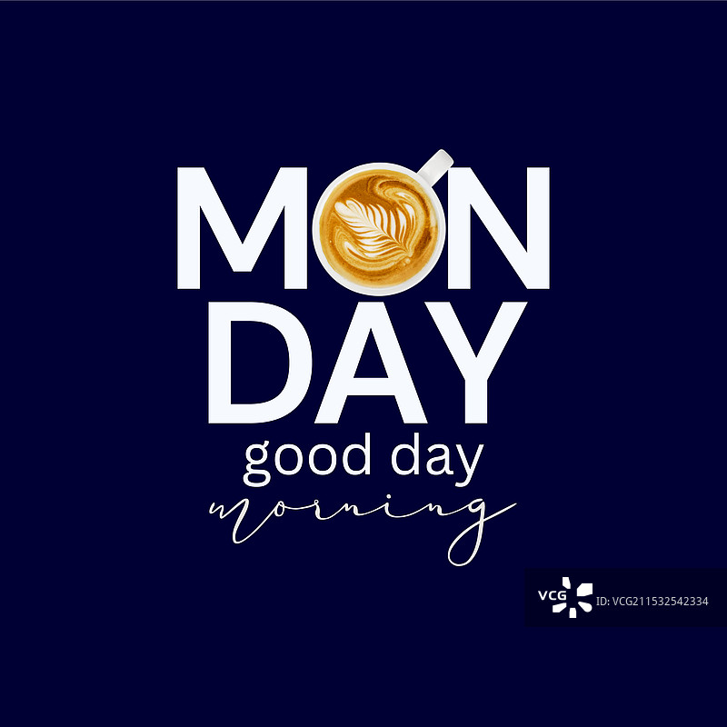 快乐星期一海报设计，俯视一杯咖啡图片素材