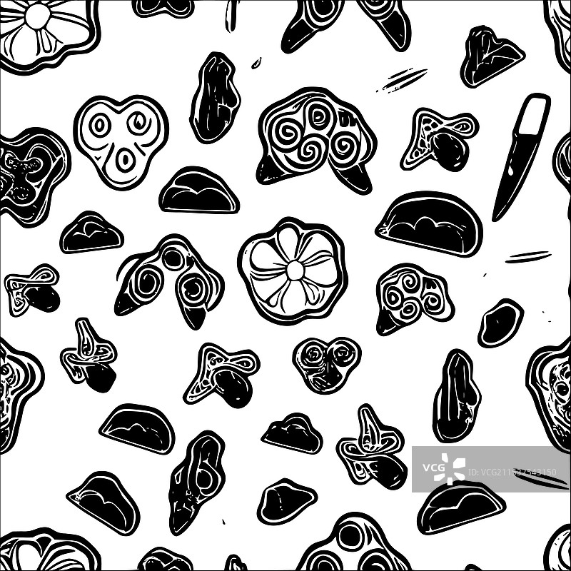 面包抽象图案无缝设计图片素材