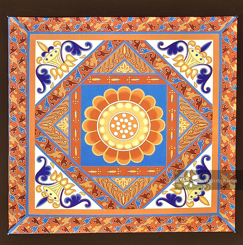 敦煌莫高窟-藻井复原图片素材