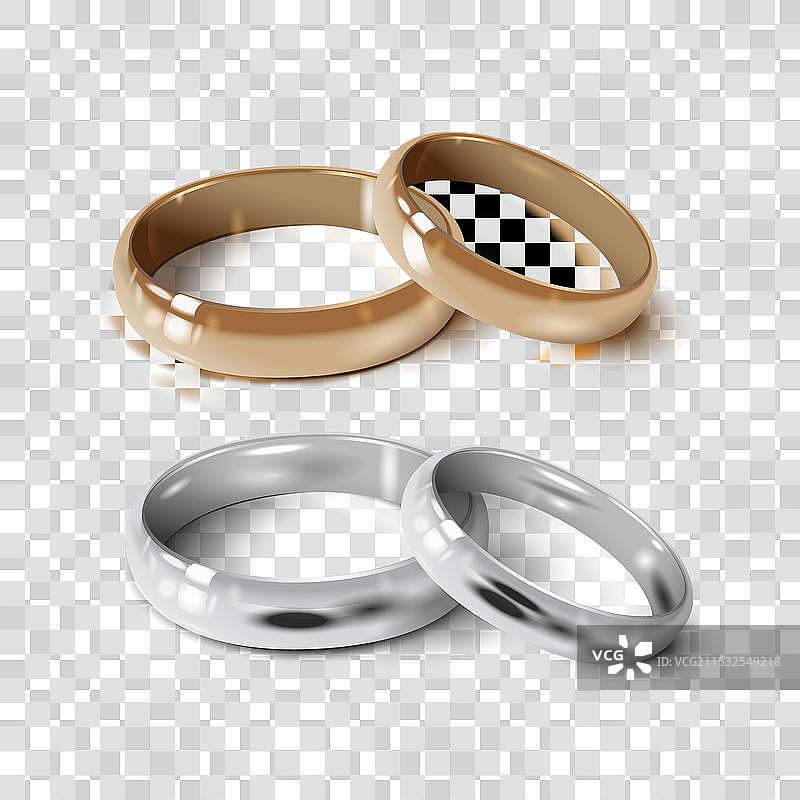 孤立的婚戒套装图片素材