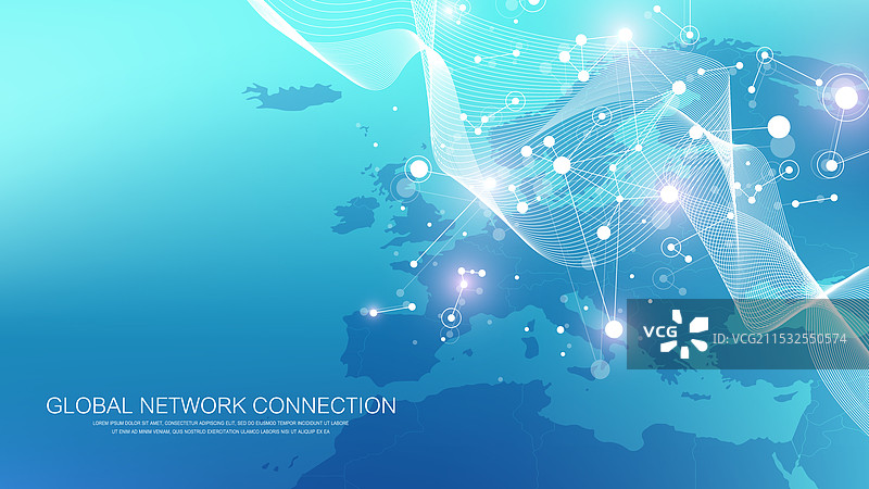 全球网络连接横幅设计模板图片素材